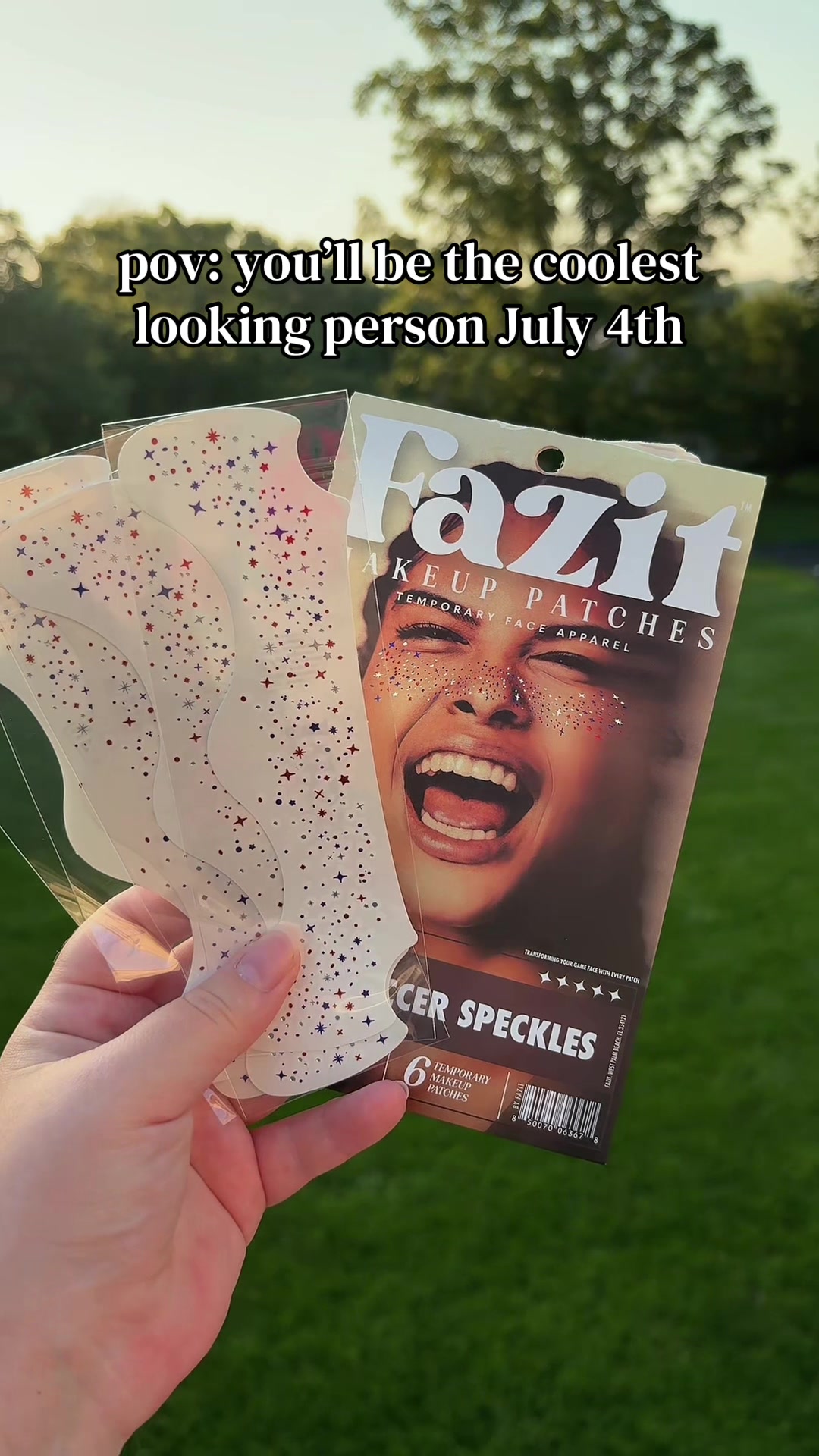 TikTok post by @taylorrosecartwright for Fazit. Caption reads: [...] cutest freckles ever for July 4th 🎆🧨....