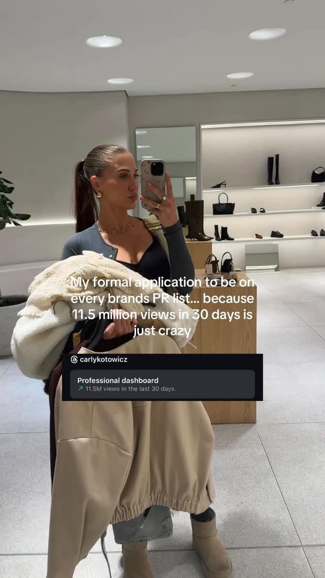 Instagram post by @carlykotowicz for Ardene. Caption reads: If views were dollars, I’d be on a yacht right....