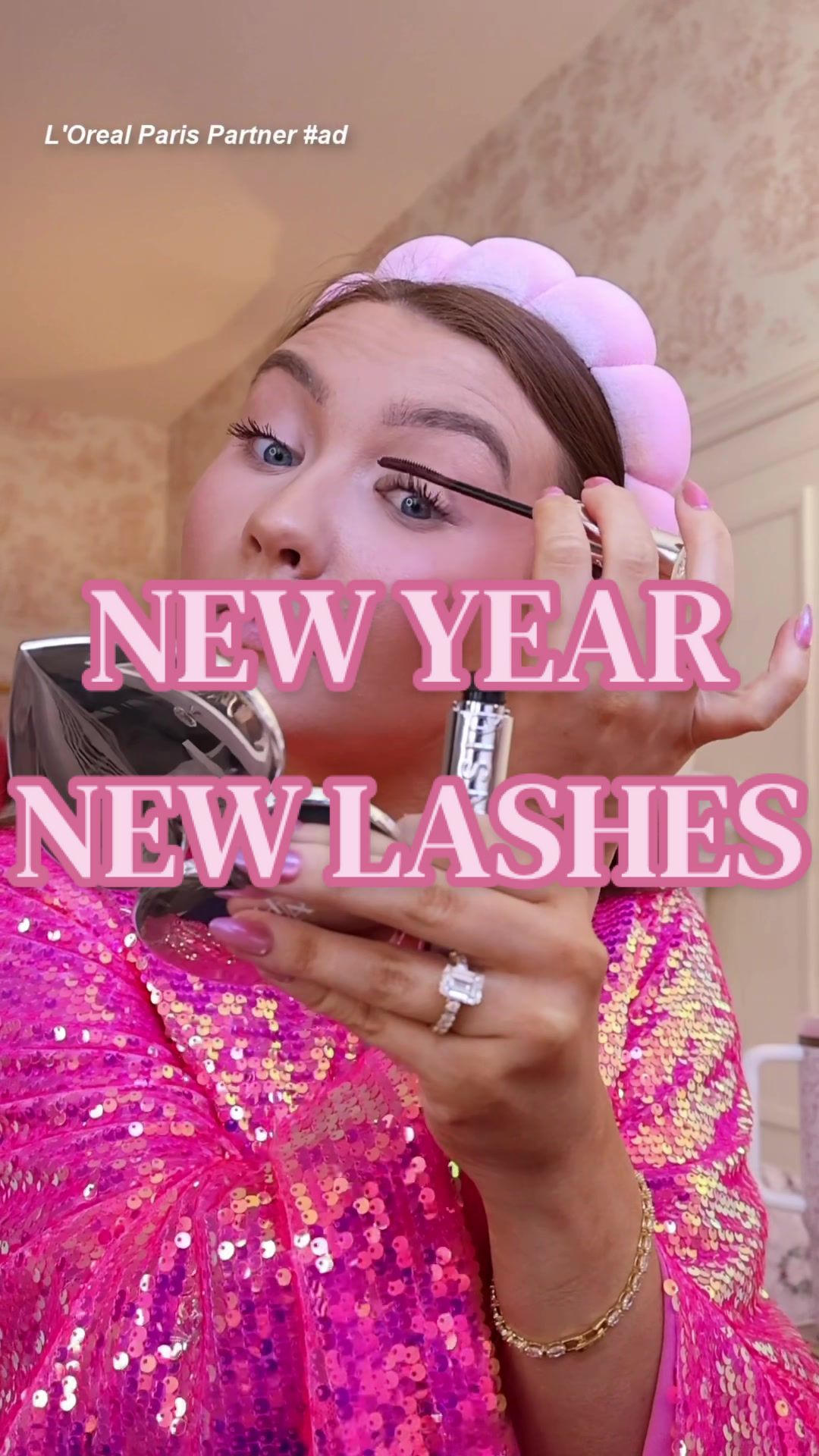 TikTok post by @thelaurennorris for LTK. Caption reads: #LOrealParisPartner #AD New year, new lashes!....