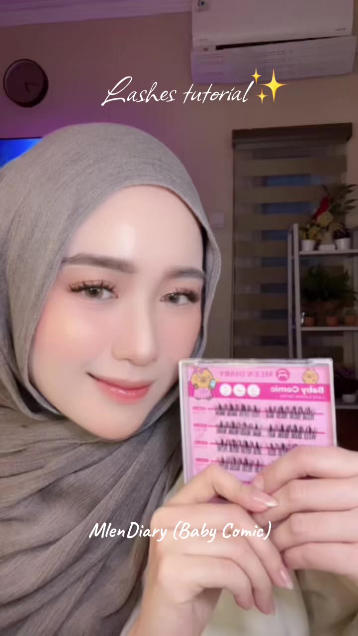 TikTok post by @aifaynun for MlenDiaryID. Caption reads: Must have lashes @MlenDiaryID !!! #mlendiary....