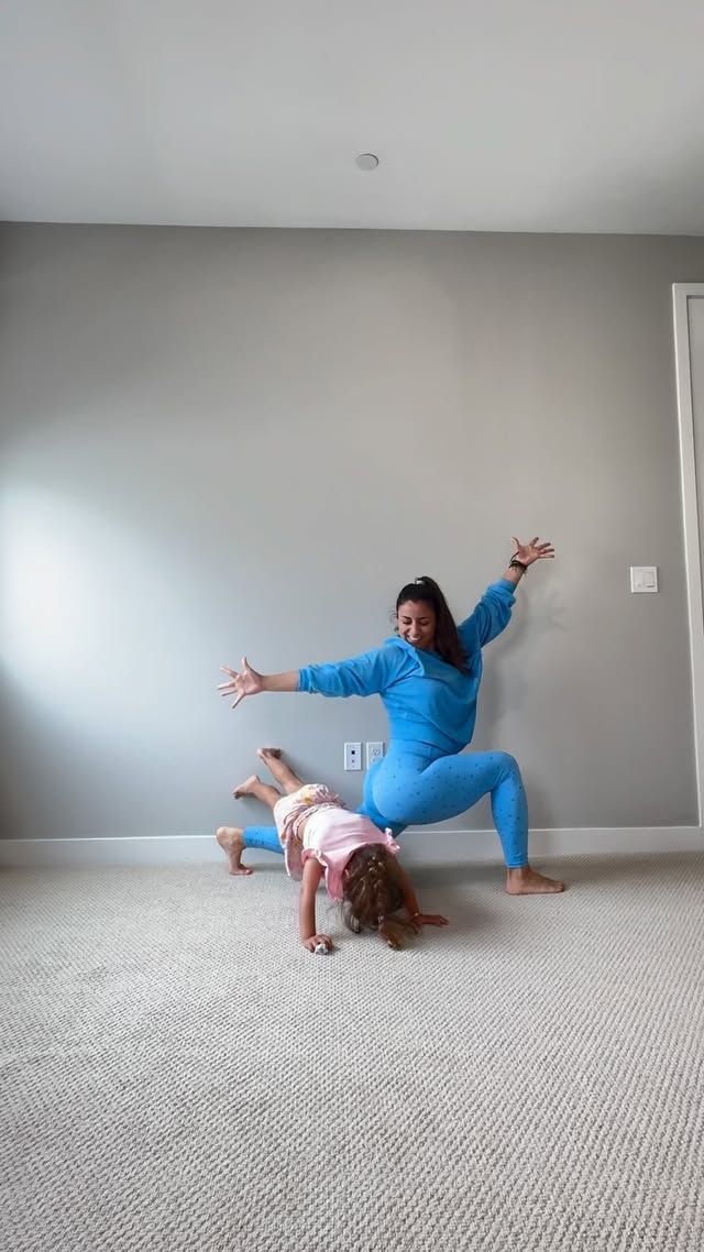 Instagram post by @elma_yoga for TAVI. Caption reads: [...] balance, and endless laughter. Outfit....