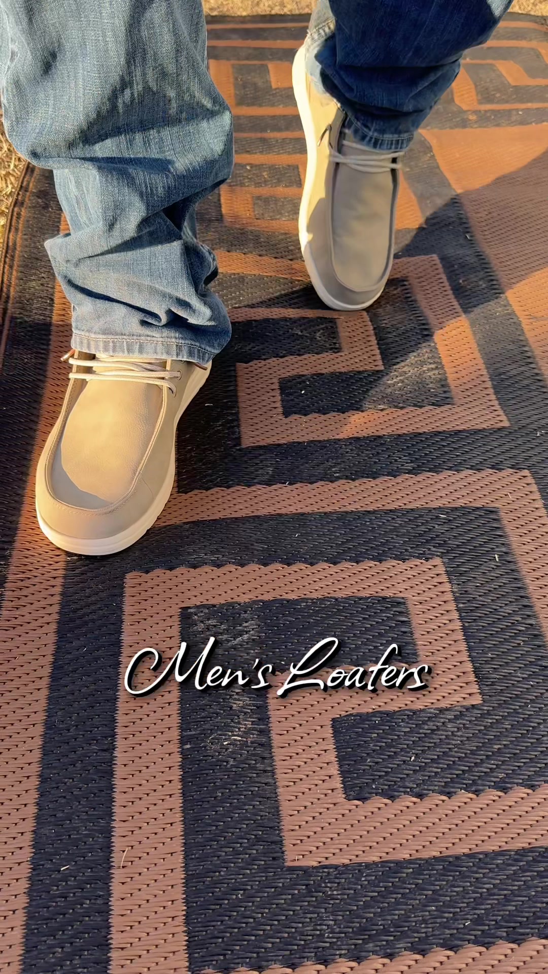 TikTok post by @whitneymendel for HEYDUDE shoes. Caption reads: HeyDude Paul Loafers #loafers #mensloafers....