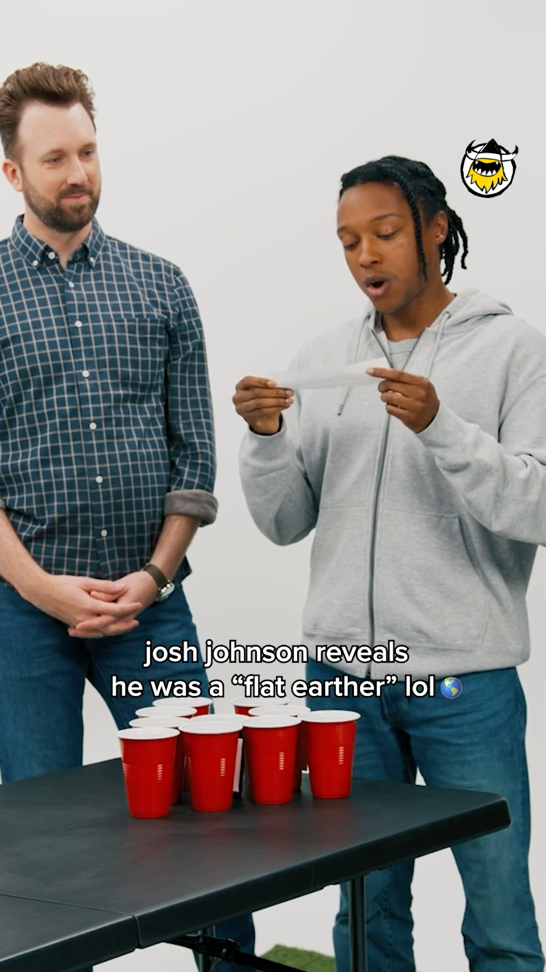 Instagram post by @joshjohnsoncomedy for First We Feast. Caption reads: this comment section is not a safe space for flat....