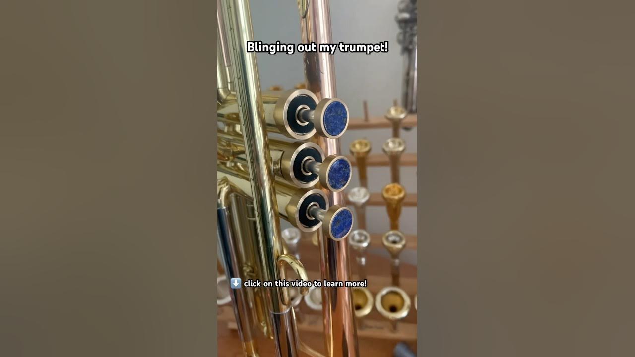 YouTube post by @SamuelPlaysBrass for Kgumusic. Caption reads: Blinging Out My Trumpet w/ @KGUmusic!.