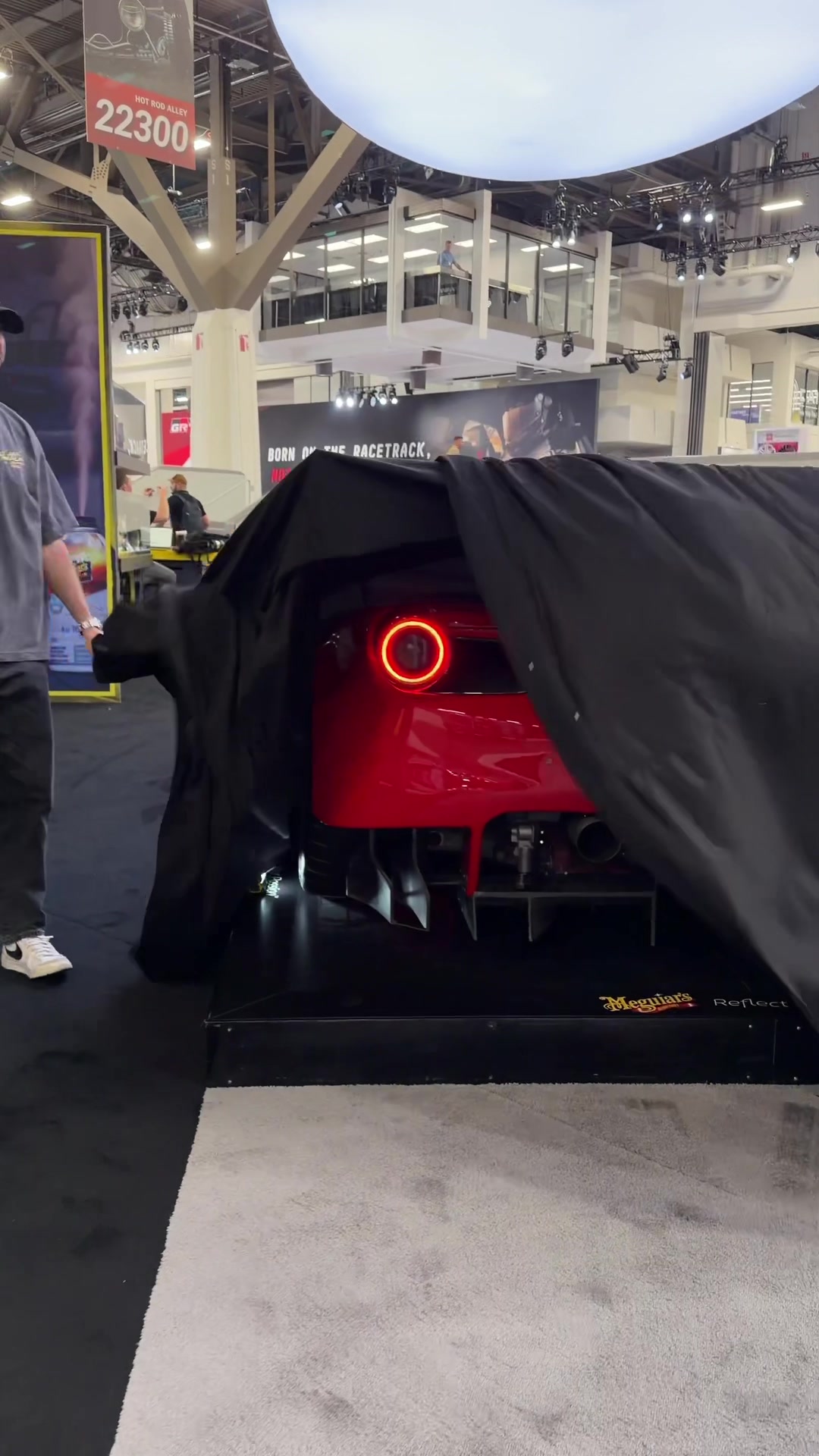 TikTok post by @tjhunt_ for Meguiar’s. Caption reads: Sneak peek of the Ferrari 488 GT3 before the....