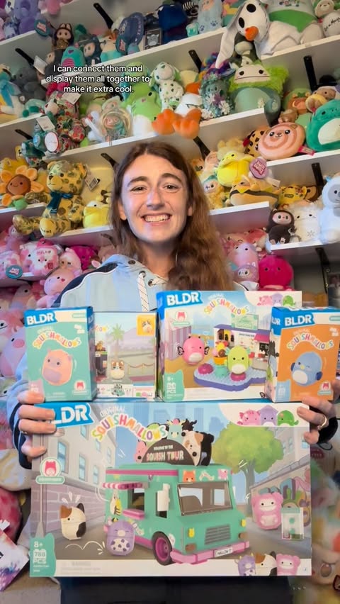 Instagram post by @danisquishie for Squishmallows. Caption reads: Gifted by @wearebldr and @squishmallows - these....