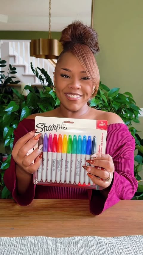 Instagram post by @cocomicheleillustrations for Sharpie. Caption reads: #ad I’m using my @Sharpie Permanent Markers to add....