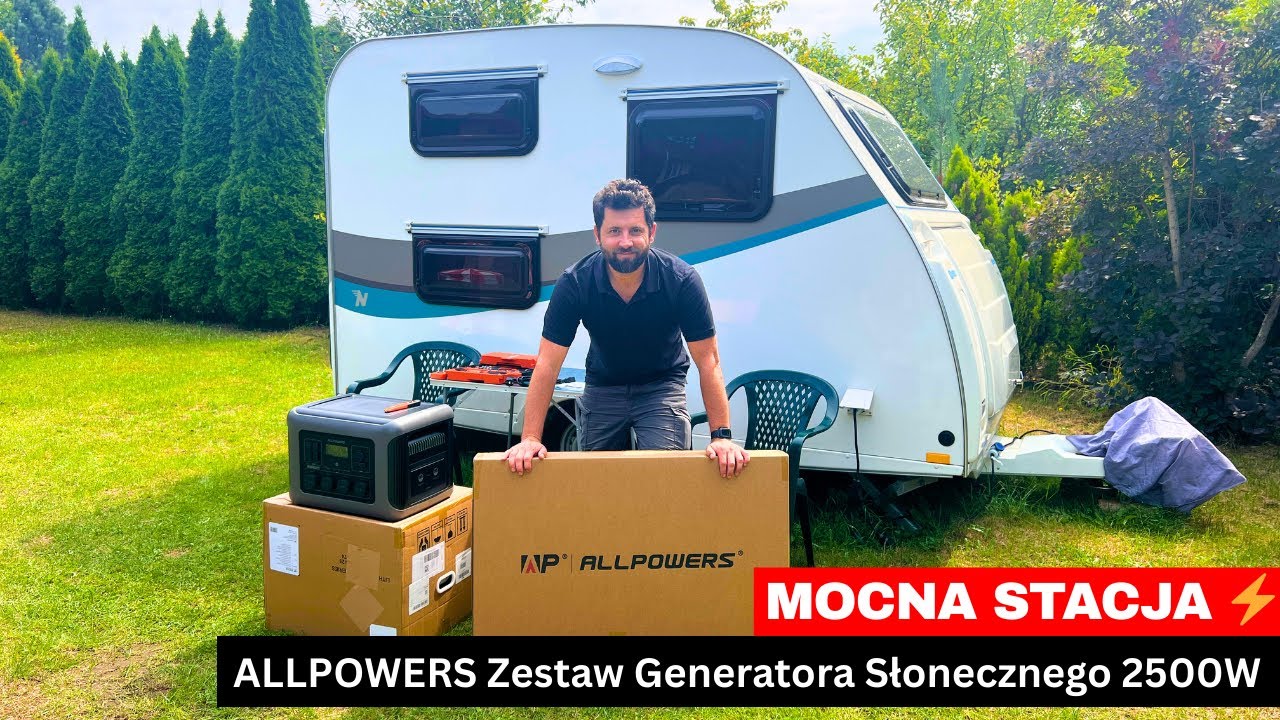 YouTube post by @pefkevi for VEVOR. Caption reads: We're testing the Allpowers portable power station....