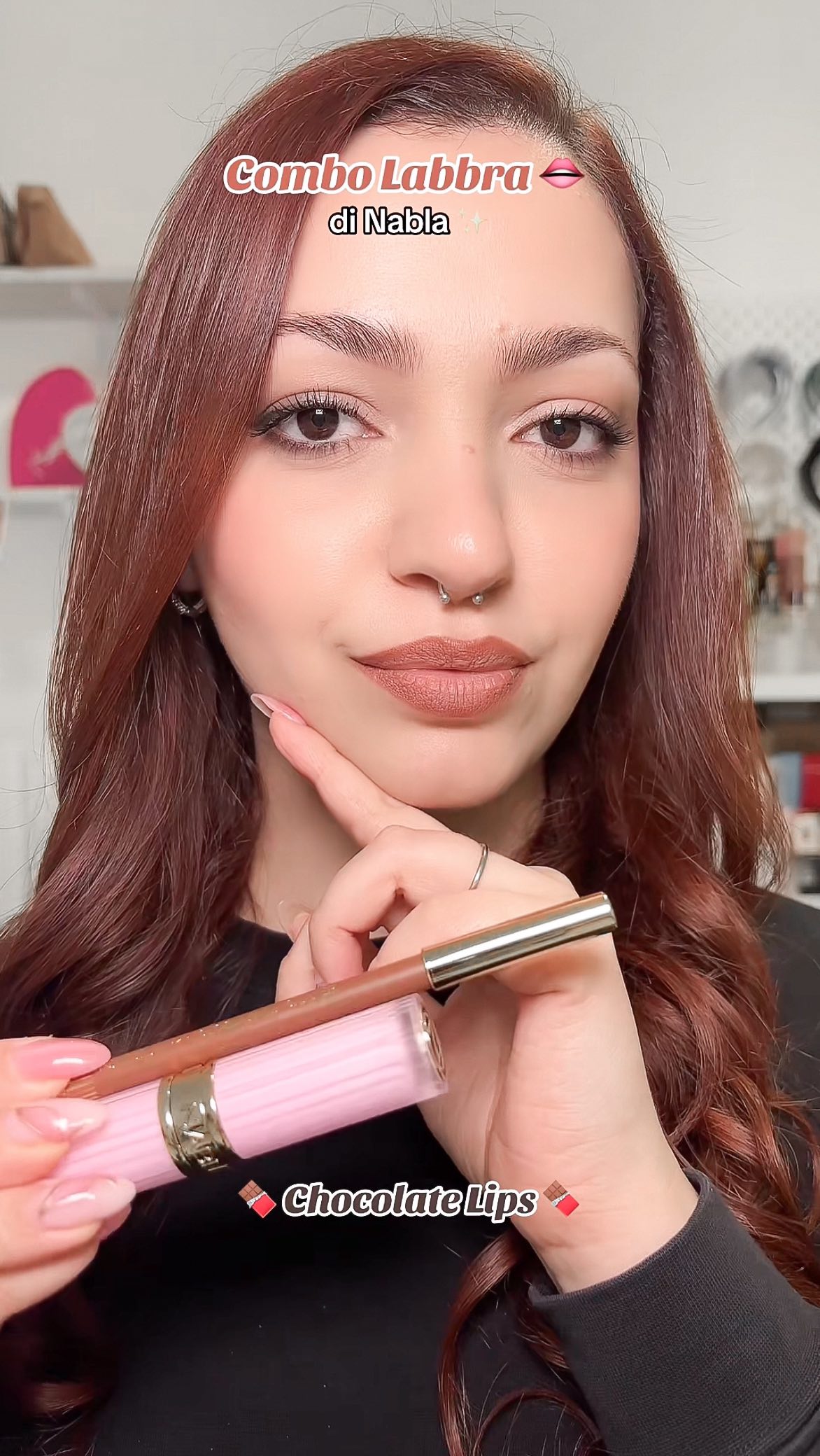 Instagram post by @eleonoraaorlando for NABLA Cosmetics. Caption reads: Chocolate lips by @nablacosmetics 💋🍫

Discount....