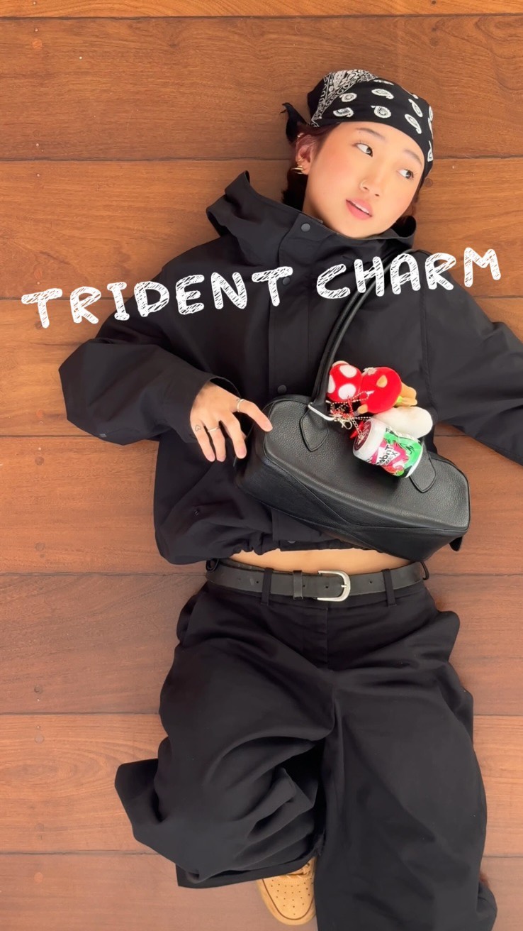 Instagram post by @danisoomin for Trident Gum. Caption reads: chewy charms com @trident_brasil 💚 

publicidade.