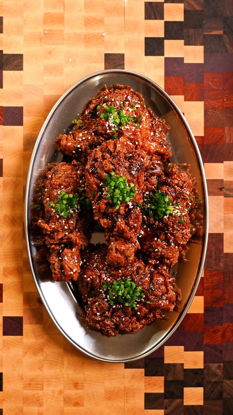 Instagram post by @dylannobert for Kewpie. Caption reads: Honey Chipotle Fried Chicken 🍯🌶️ #KewpiePartner....