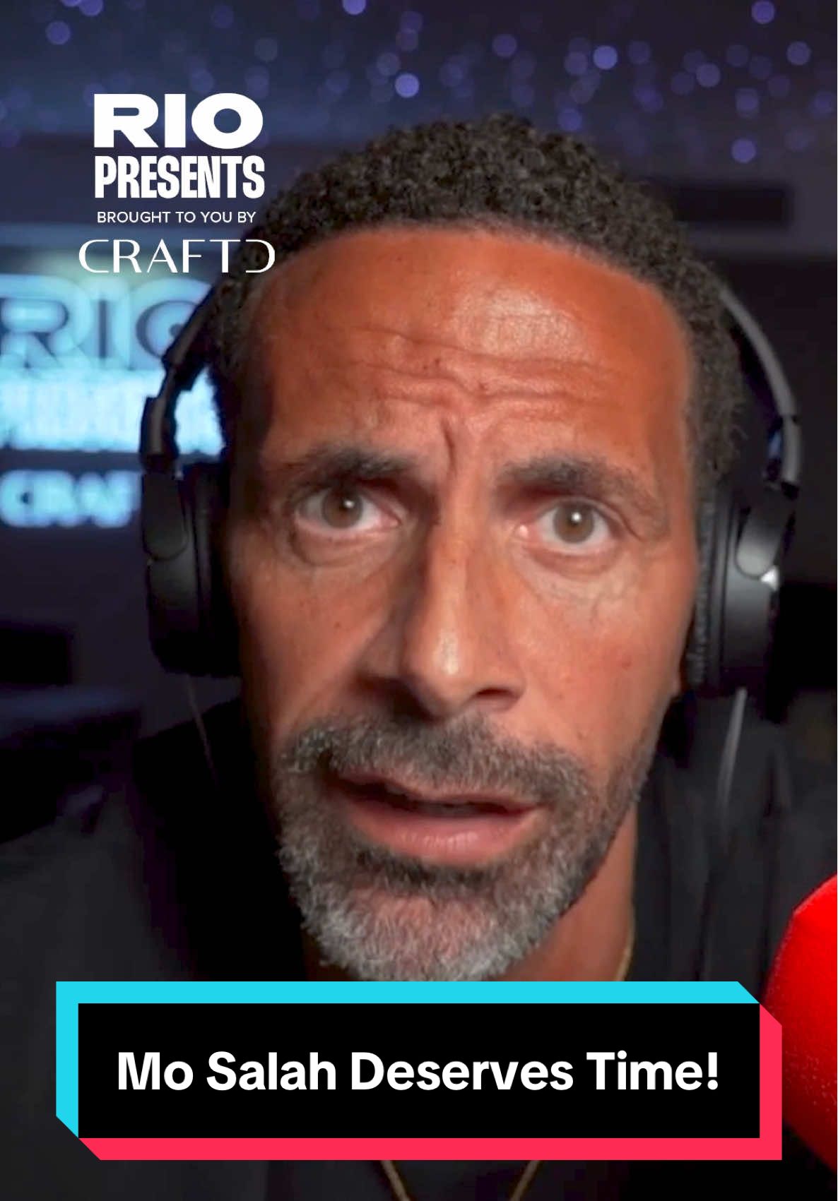 TikTok post by @rioferdinandpresents for Craftd London. Caption reads: Liverpool fans, is Mo Salah’s place in the....