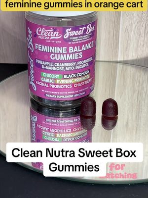 TikTok post by @colette00000 for Clean Nutra. Caption reads: Clean Nutra Sweet Box Women's Wellness Gummies....
