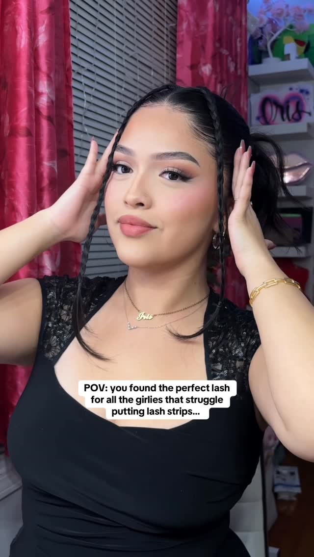 Instagram post by @irissmartinnez for Lilly Lashes. Caption reads: For all the girlies that struggle putting lash....