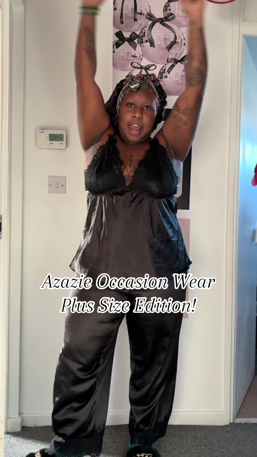 TikTok post by @curvyblackwitch for Azazie. Caption reads: @Azazie the dress is everything ! I love it !!!....