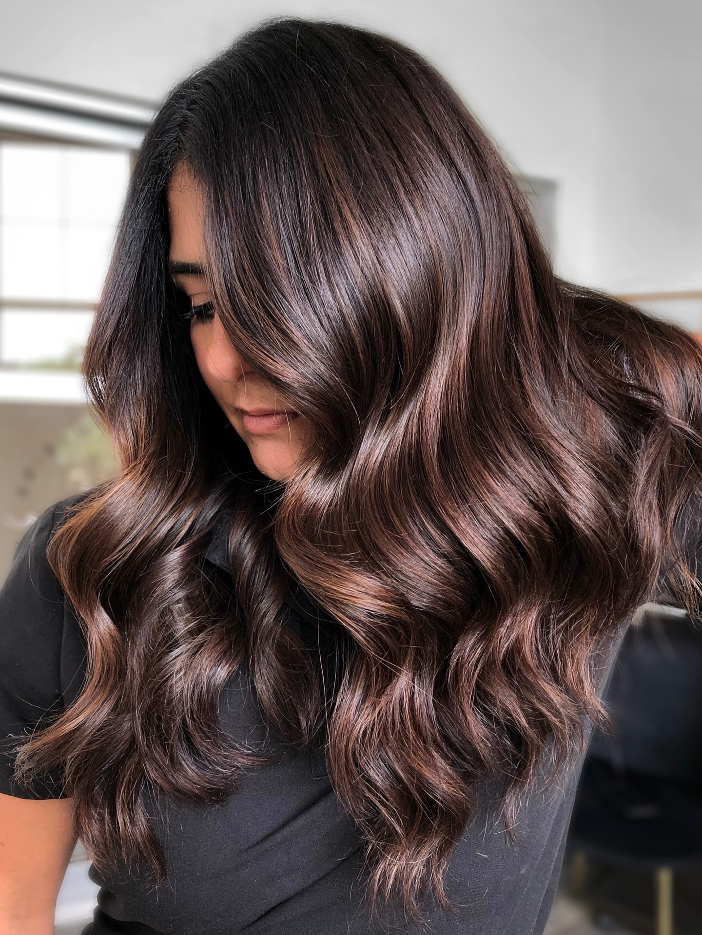 Instagram post by @colorbymarina for Beauty Launchpad. Caption reads: ✨ Luxury Brunette isn’t just a hair color — it’s a....