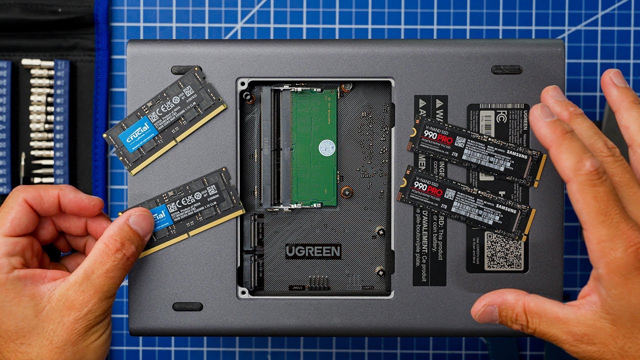 YouTube post by @DavidManningvlog for Kondor Blue. Caption reads: How I MASSIVELY Upgraded My UGREEN NAS DXP4800....