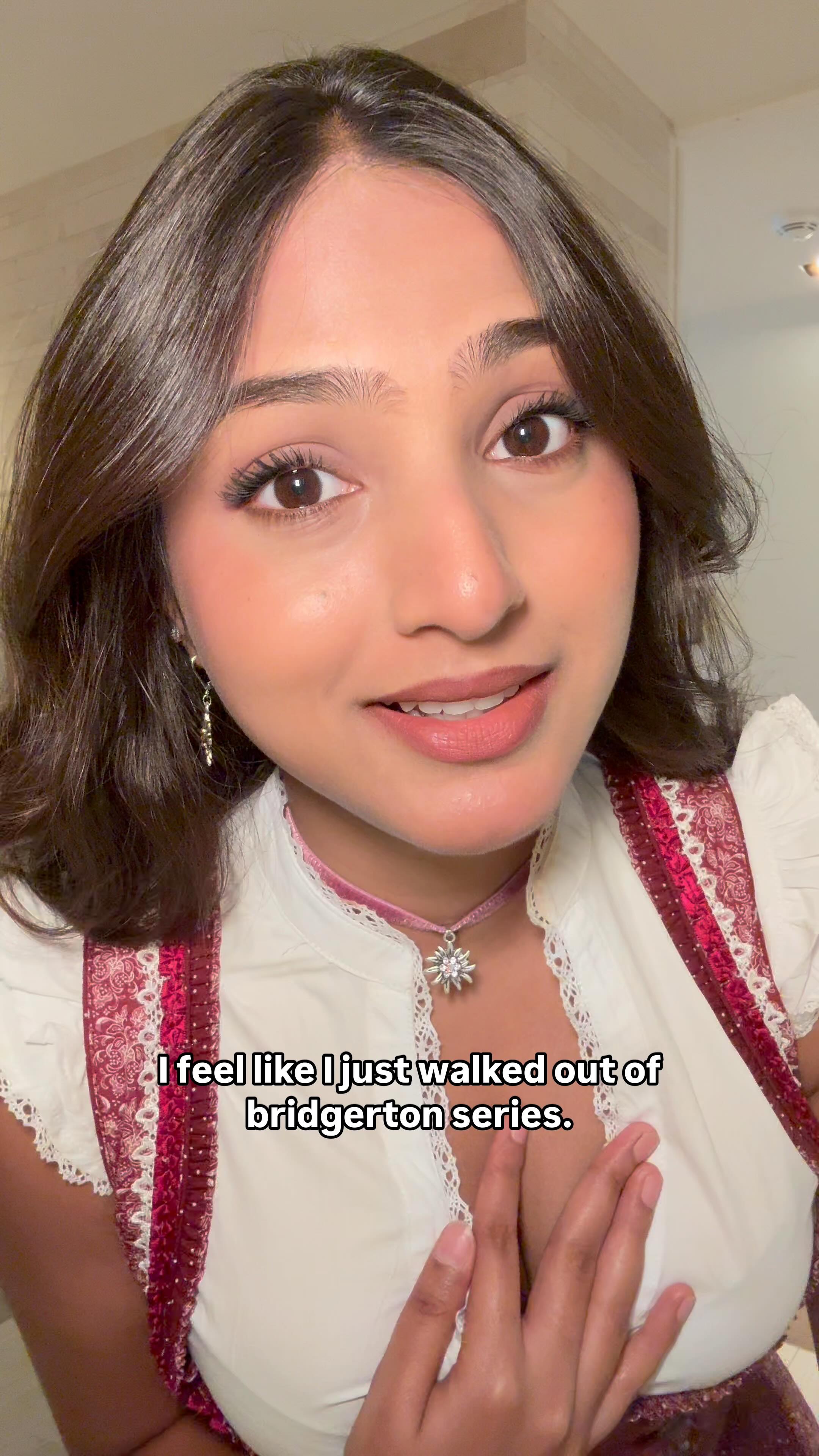 Instagram post by @pranavi_manukonda for Bridgerton. Caption reads: @bridgertonnetflix please cast me right....