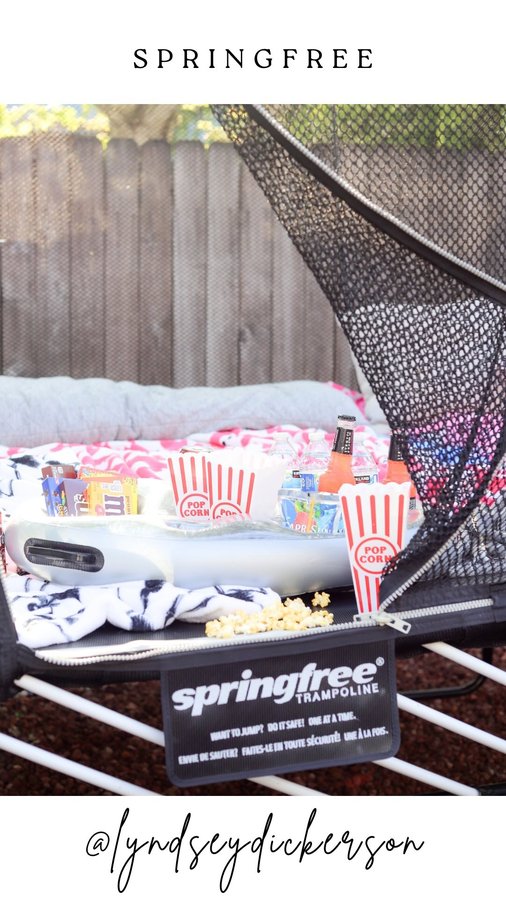 Instagram post by @lyndseydickerson for Springfree Trampoline. Caption reads: [...] just for jumping? We turned our....