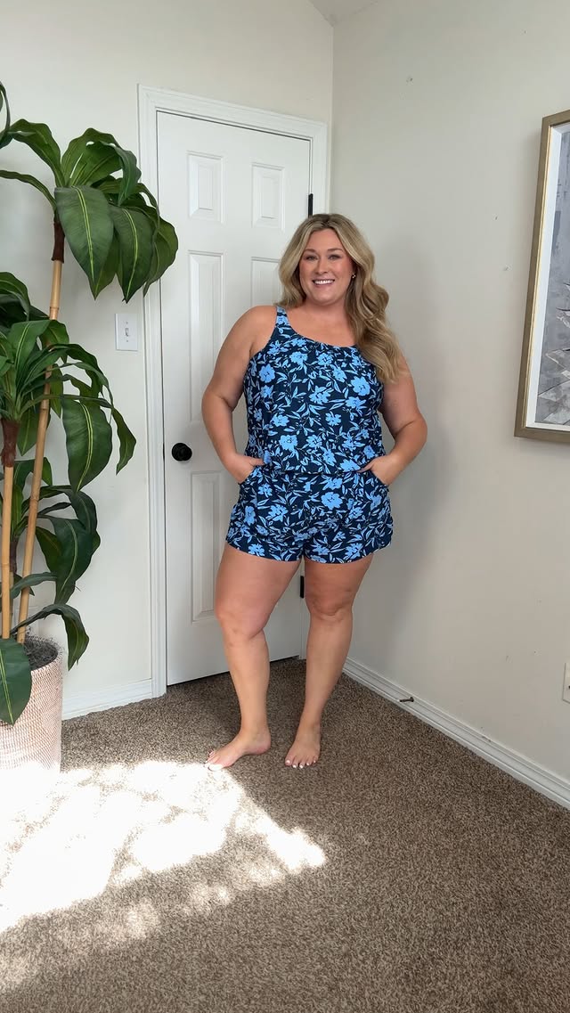 Instagram post by @taren_denise for BloomChic. Caption reads: [...] comfortable swim romper! Well done....