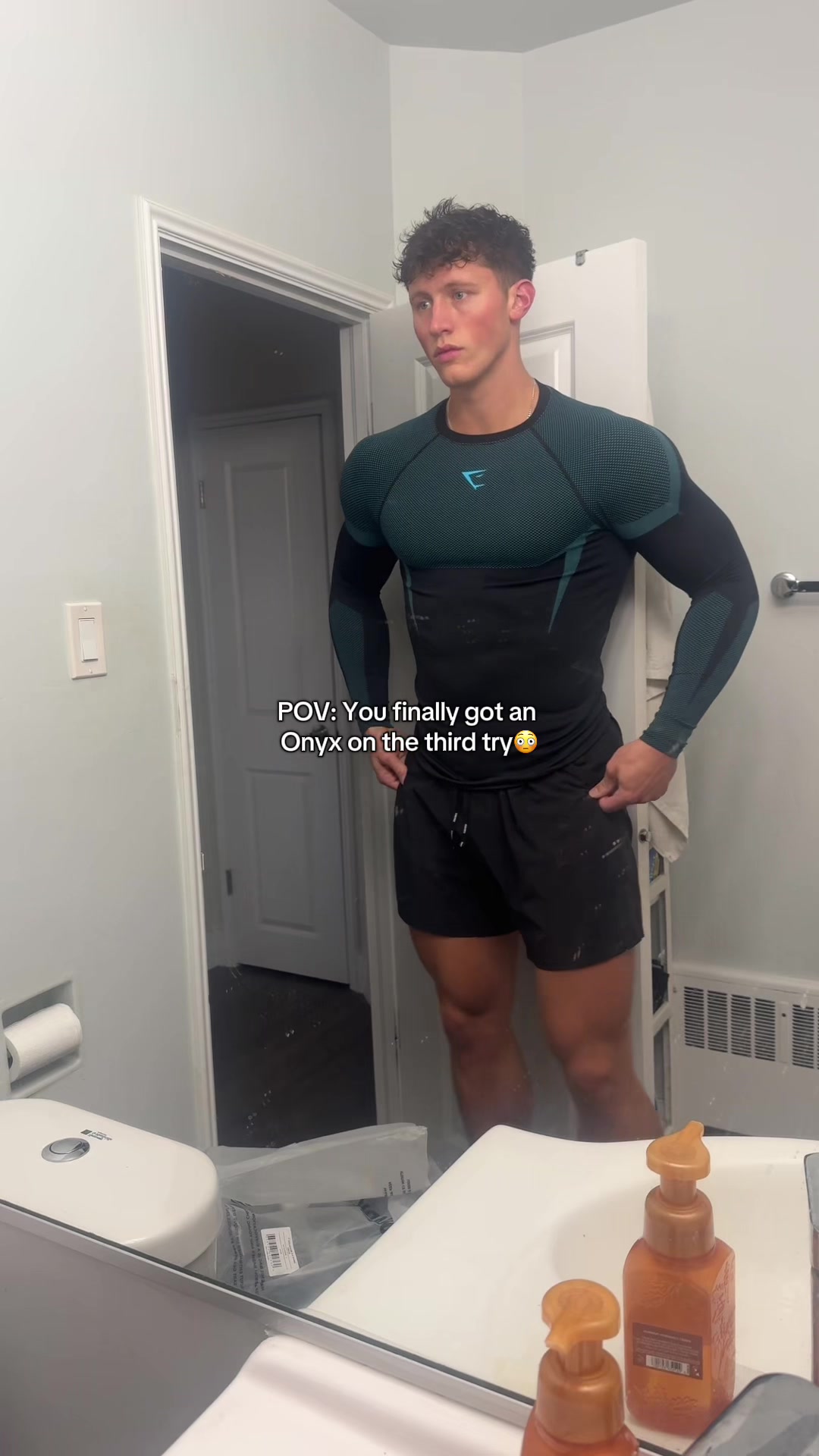 TikTok post by @brianwallack for Gymshark. Caption reads: [...] dropping soon🤩 Code BWALL @Gymshark #fyp....