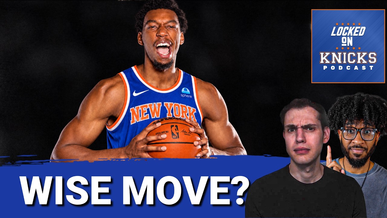 YouTube post by @LockedOnKnicks for FanDuel. Caption reads: Why The Knicks' James Wiseman Move Is (Low Key)....