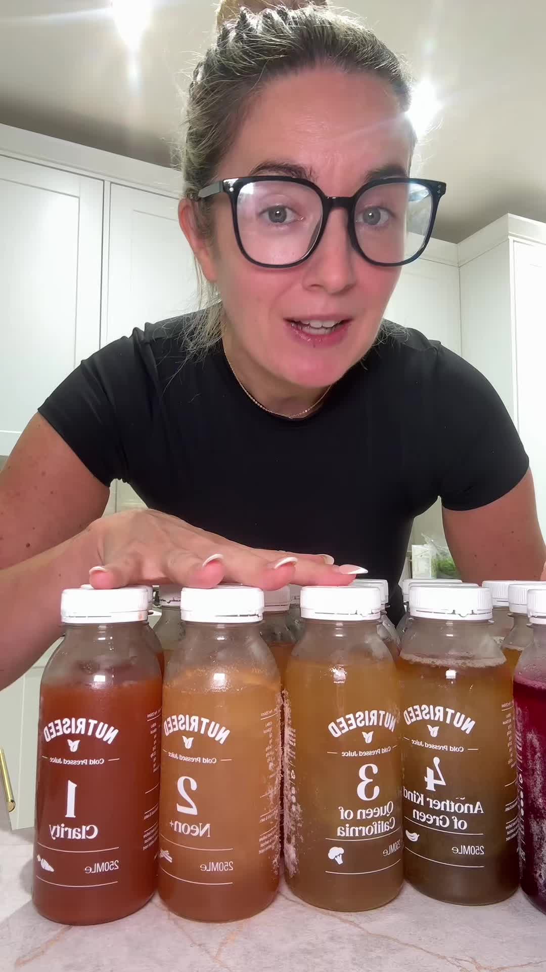 TikTok post by @itsmolliesworld for Nutriseed. Caption reads: get your reset now from @nutriseed juice cleanse....