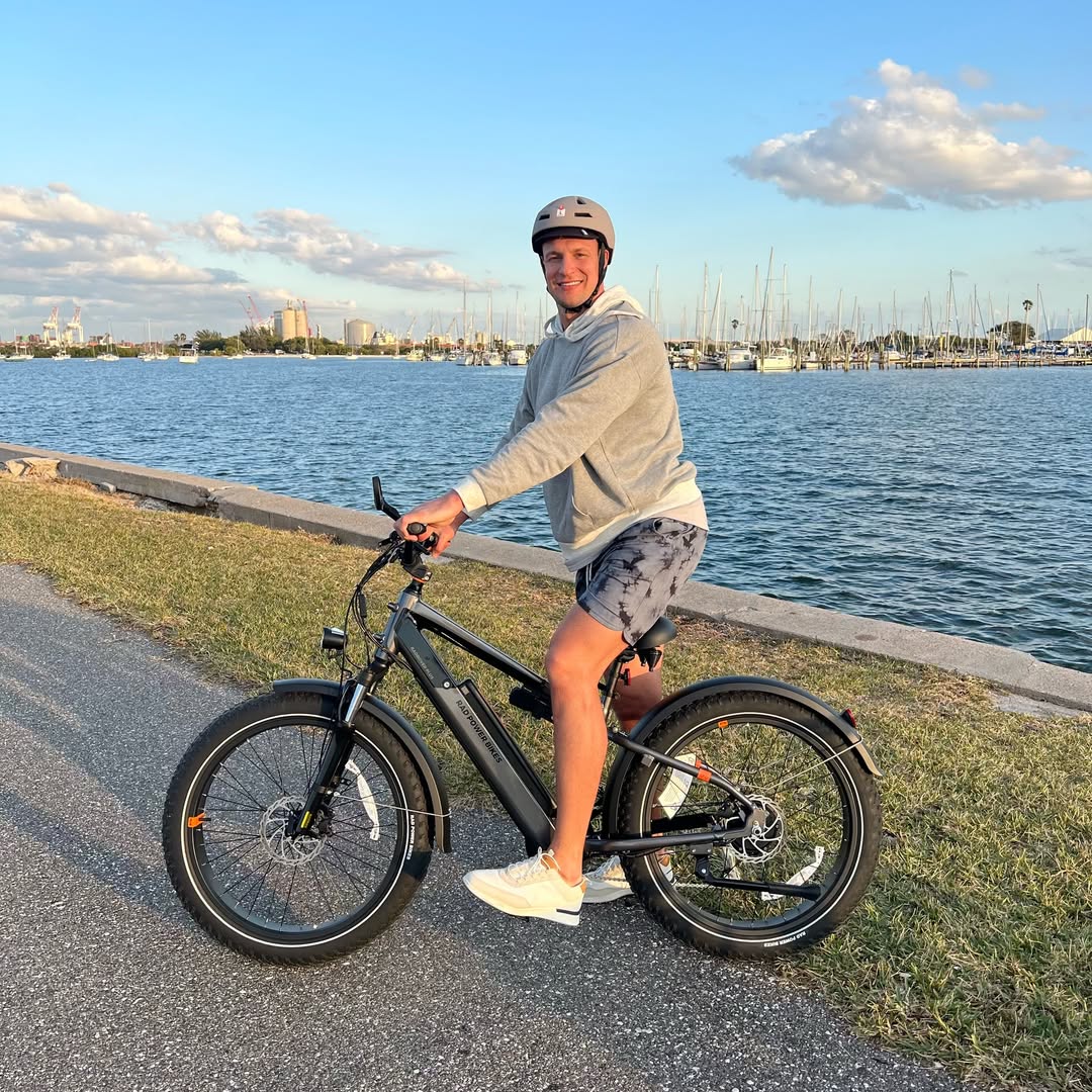 Instagram post by @gronk for Rad Power Bikes. Caption reads: [...] folks!! That’s why I teamed up with....