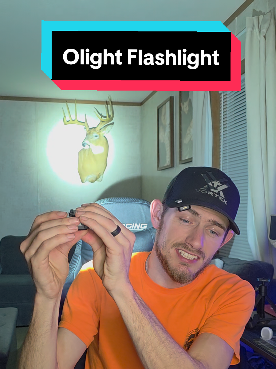 TikTok post by @ahafer10 for Olight. Caption reads: @OLIGHT flashlight #flashlight #tactical #olight....