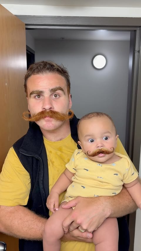 Instagram post by @jacob_acrobat for Panasonic North America. Caption reads: Celebrating my first Father’s Day with my little....