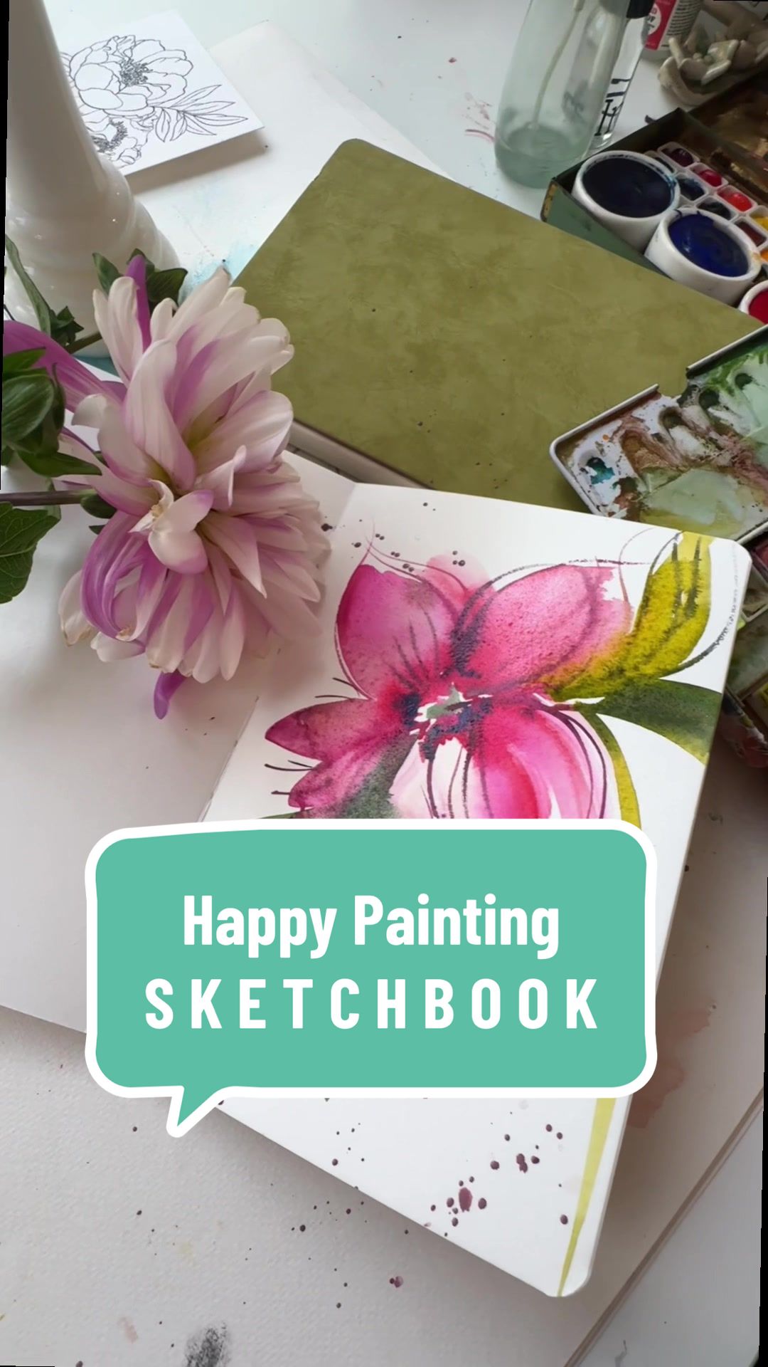 TikTok post by @kristythepainter for FuntoArt. Caption reads: Really enjoying these perfectly sized watercolor....