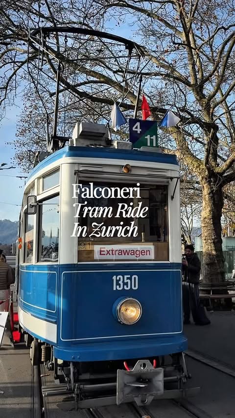 Instagram post by @swissglam for Falconeri. Caption reads: A lovely morning aboard the @falconeriofficial....