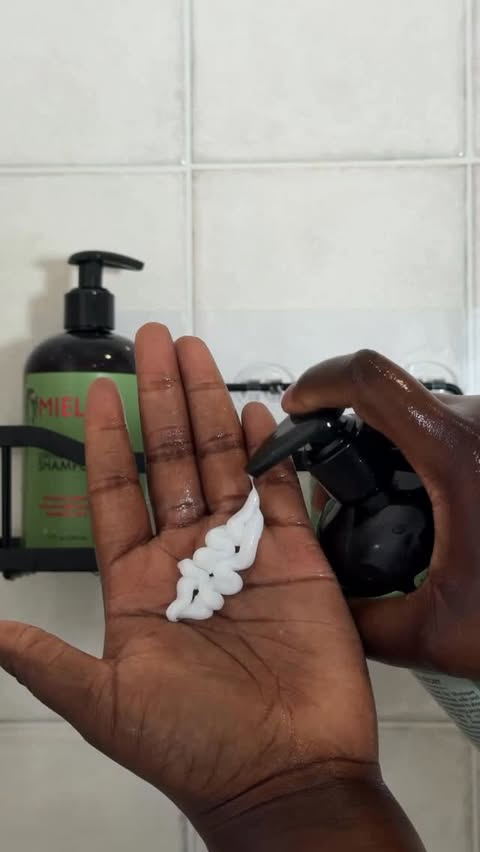 Instagram post by @ndeye.peinda for Mielle Organics. Caption reads: [...] full Rosemary and Mint line from....