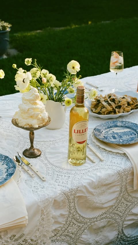 Instagram post by @chloecleroux for Lillet. Caption reads: [...] your love language, a spring soirée with....