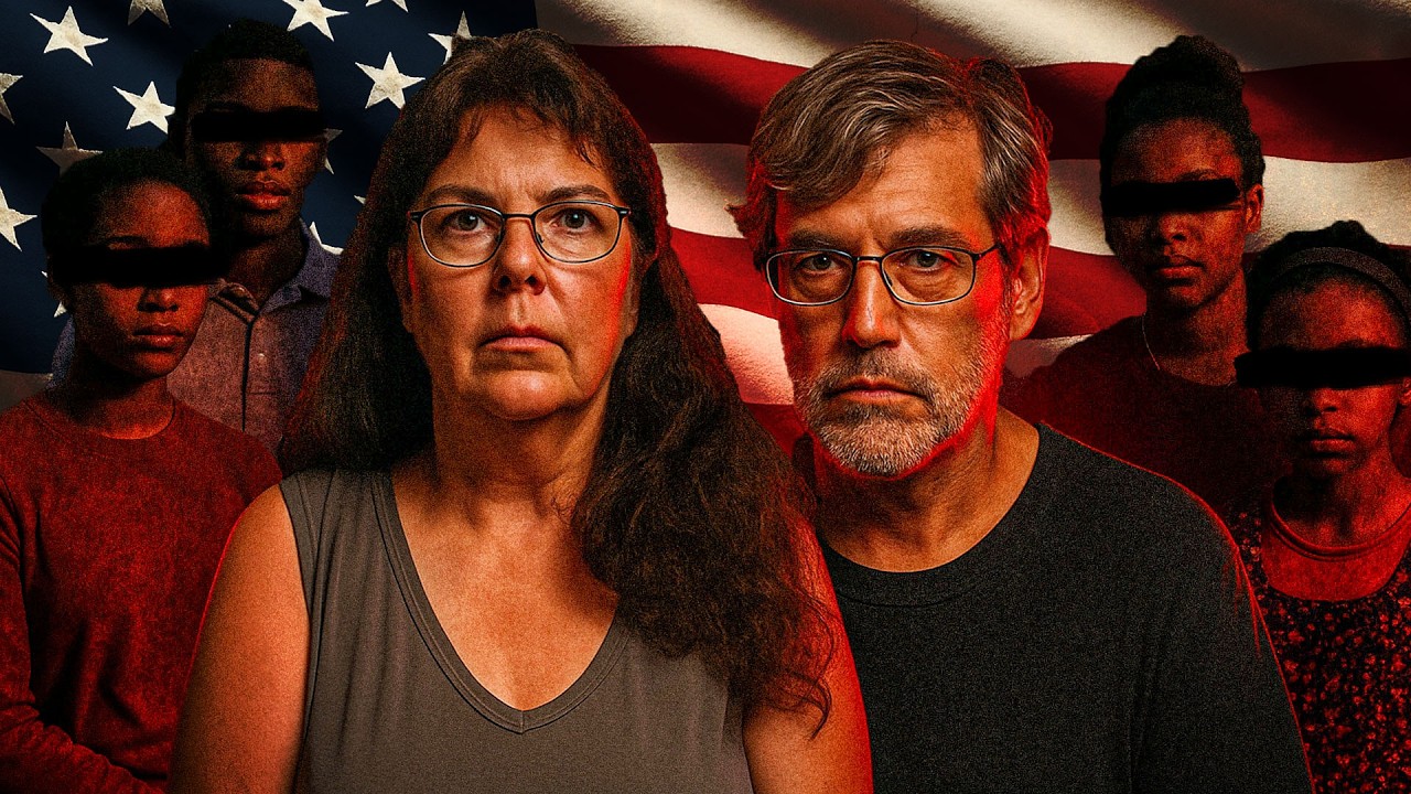 YouTube post by @RomyVictory for BetterHelp. Caption reads: This RAC*ST COUPLE enslaved 5 CHILDREN on a farm.