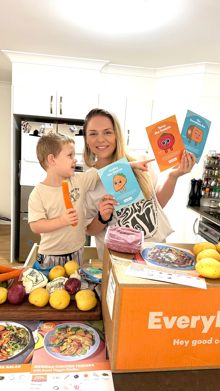 Instagram post by @tarapavlovic for EveryPlate. Caption reads: Introducing the Garden Gang, cute limited edition....