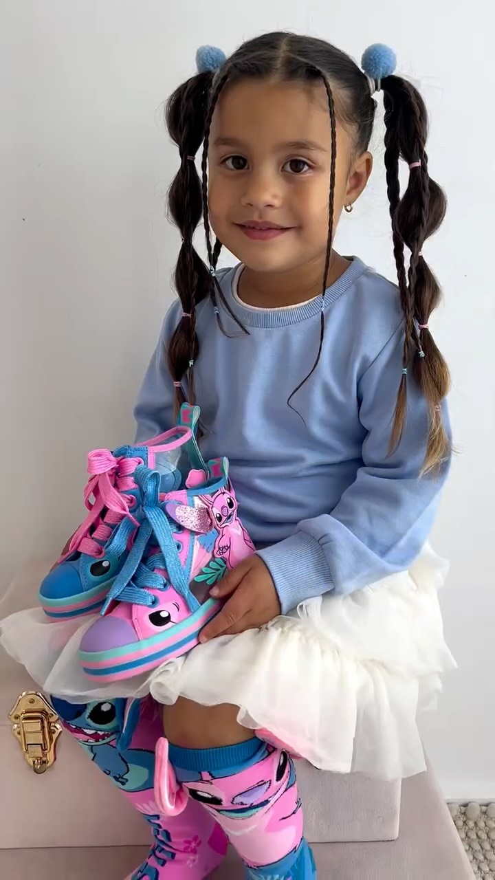 Instagram post by @mason.and.ella for MADMIA. Caption reads: [...] 💙 Check out Ella’s cool new shoes from....
