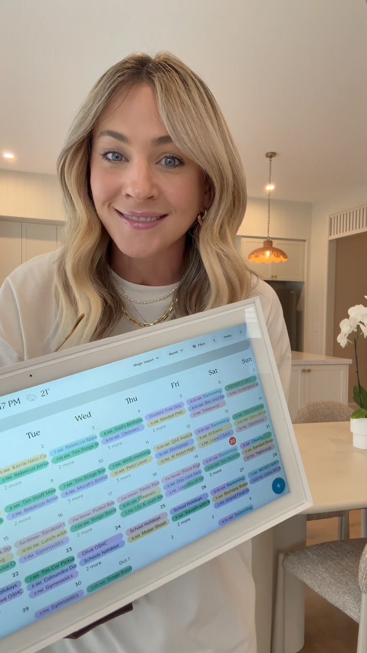 Instagram post by @kendallgilding for Skylight Frame. Caption reads: I’ve been so exhausted managing our household,....
