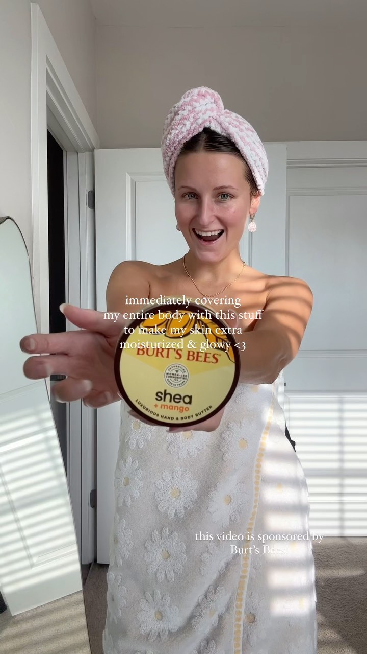 Instagram post by @hanna_noellee for Burts Bees. Caption reads: #ad I wish y’all could smell this Shea + Mango....