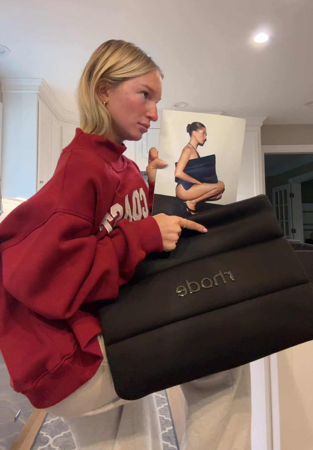 TikTok post by @hannahmatthy for Saltair. Caption reads: pr haul!! what should i use the @rhode skin tray....