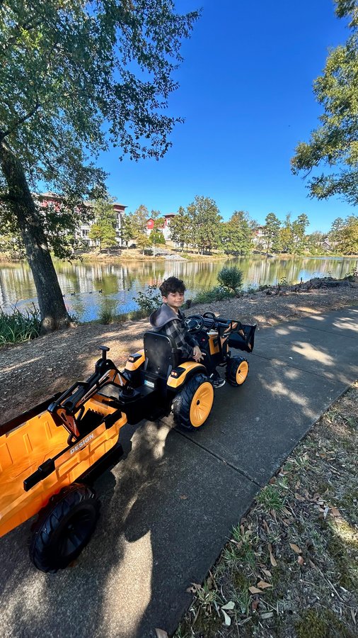 Instagram post by an influencer for Garvee. Caption reads: [...] 3-in-1 24V ride-on tractor by GarVee isn’t....