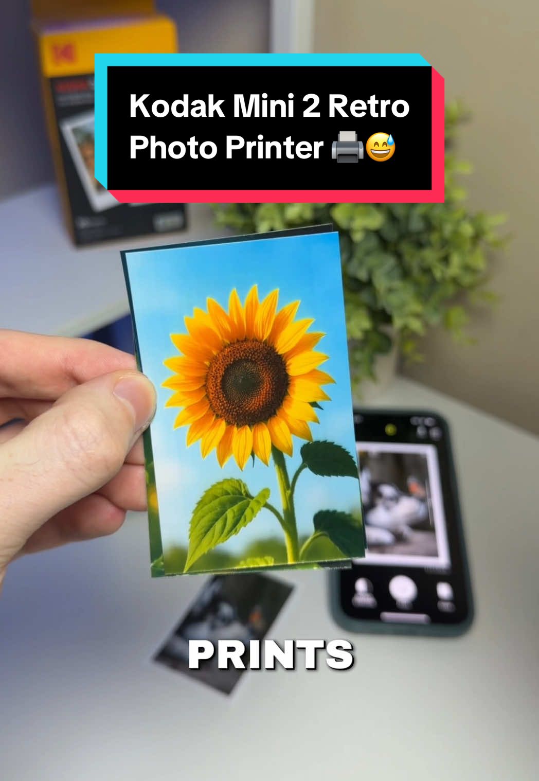 TikTok post by @winwithpags for Kodak Photo Printer. Caption reads: [...] its affordable price! @Kodak Photo Printer....