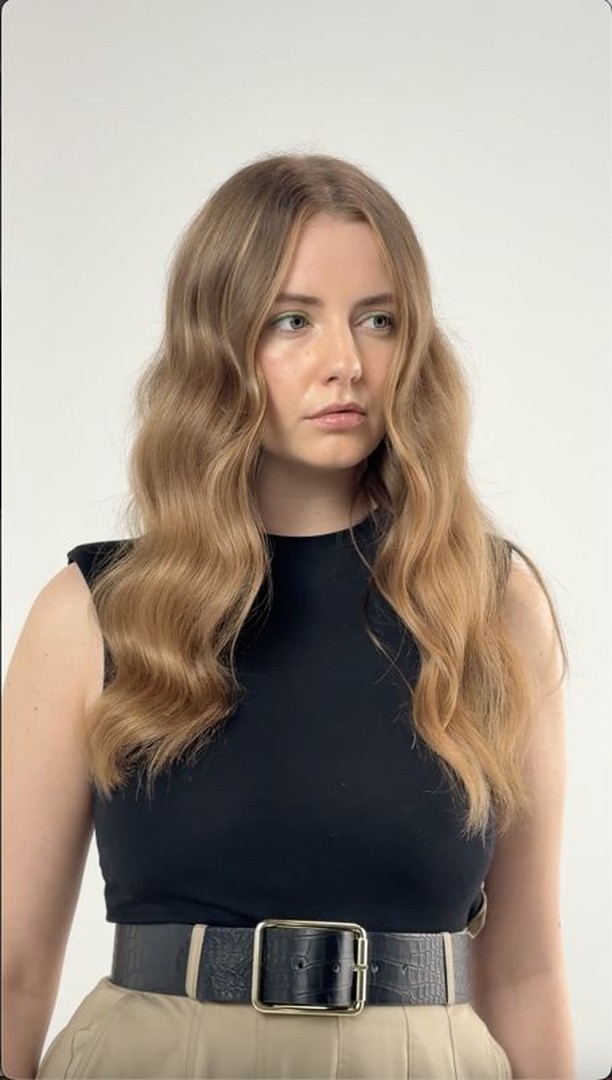 Instagram post by @josh_golds for Creative HEAD Magazine. Caption reads: This softer take on Peekaboo Balayage from....