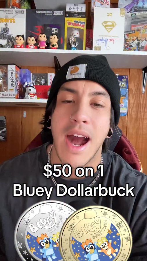 Instagram post by @calebxswag for Bluey. Caption reads: $20 #Bluey Dollarbuck.