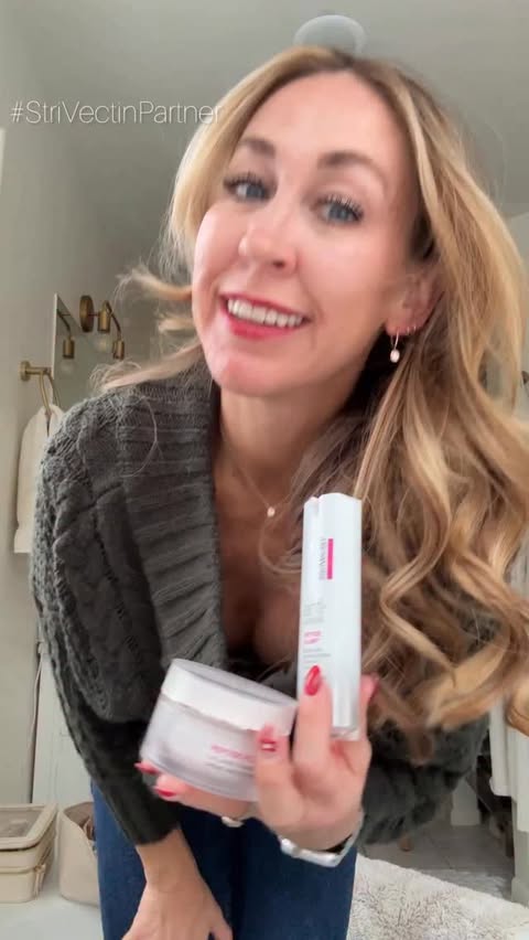 Instagram post by @thelovedesignedlife for StriVectin. Caption reads: [...] I tell you about this game-changing duo of....