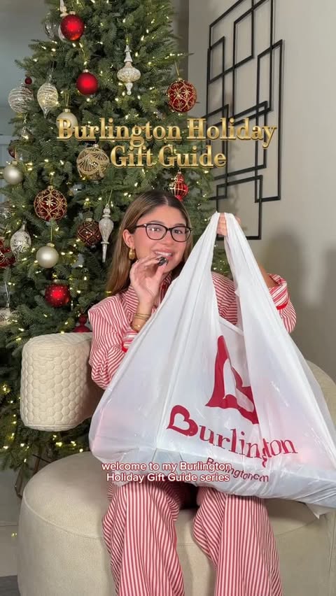 Instagram post by @elizabethelias for Burlington. Caption reads: #ad @burlingtondeals Holiday Gift Guide: Gifts for....