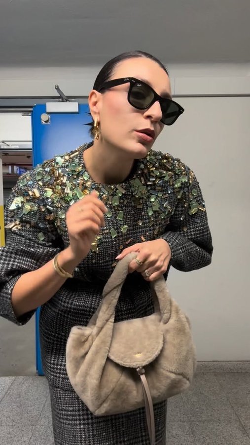 Instagram post by @carlotta.rubaltelli for Fendi. Caption reads: Your favorite sciura is out on her Friday coffee....