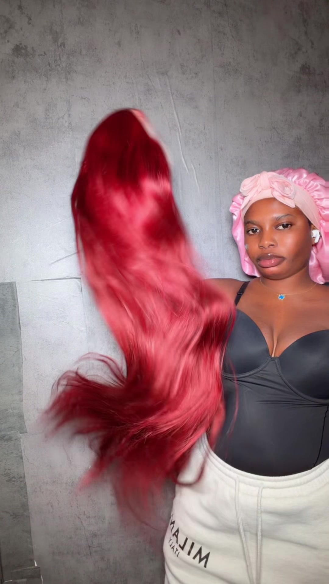 TikTok post by @vvaleriah2 for Hotstarhair.com. Caption reads: Best burgundy hair ever 😍 #tiktokshop....