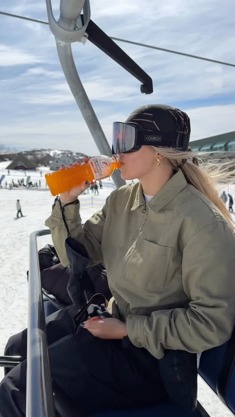 Instagram post by @miffrennie for Gatorade. Caption reads: Every run starts long before I click into my skis.....