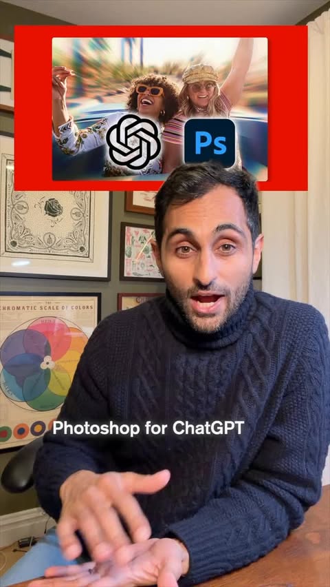 Instagram post by @shwinnabegobrand for Adobe Photoshop. Caption reads: Adobe just released a game changer for editing....